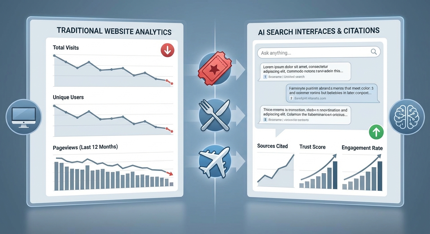 How AI Overviews Are Reshaping Entertainment, Restaurant, and Travel SEO: Why Your Visibility Grew 387% But Traffic Crashed