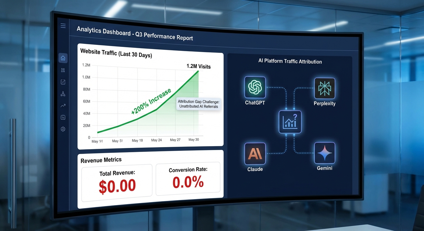 How to Optimize for AI Traffic Attribution When Your Website Impressions Are Up 200% But Your Analytics Show Zero Revenue Impact from AI Search Platforms