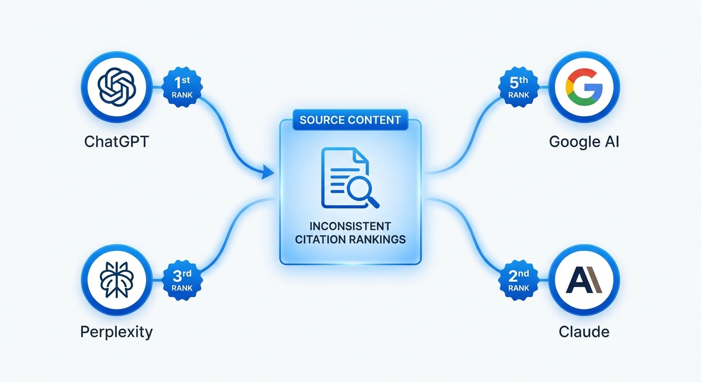 Why Your Brand Gets Different Citation Rankings Across ChatGPT, Perplexity, and Google AI – And How to Fix It