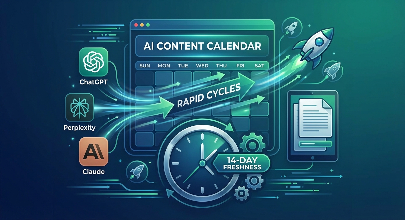 How to Build a High-Velocity Content Publishing Strategy When AI Search Platforms Penalize Content Older Than 14 Days and Your Team Can Only Produce One Blog Post Per Week