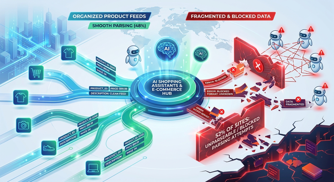 How to Build a Product Feed Agent-Readiness Strategy When AI Shopping Assistants Require Clean Inventory Data and Friction-Free Checkout But 52% of E-Commerce Sites Still Can't Be Parsed by Autonomous Buying Agents