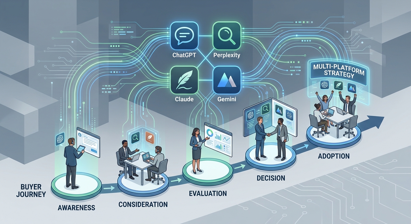 How to Build an AI Search Fragmentation Strategy When Enterprise Buyers Use 4+ Different AI Assistants Per Purchase Journey